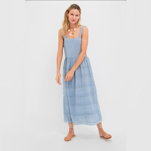 NWT THE GREAT. Pale Blue The Reverie Dress - sizes 1, 2 - Picture 2 of 5